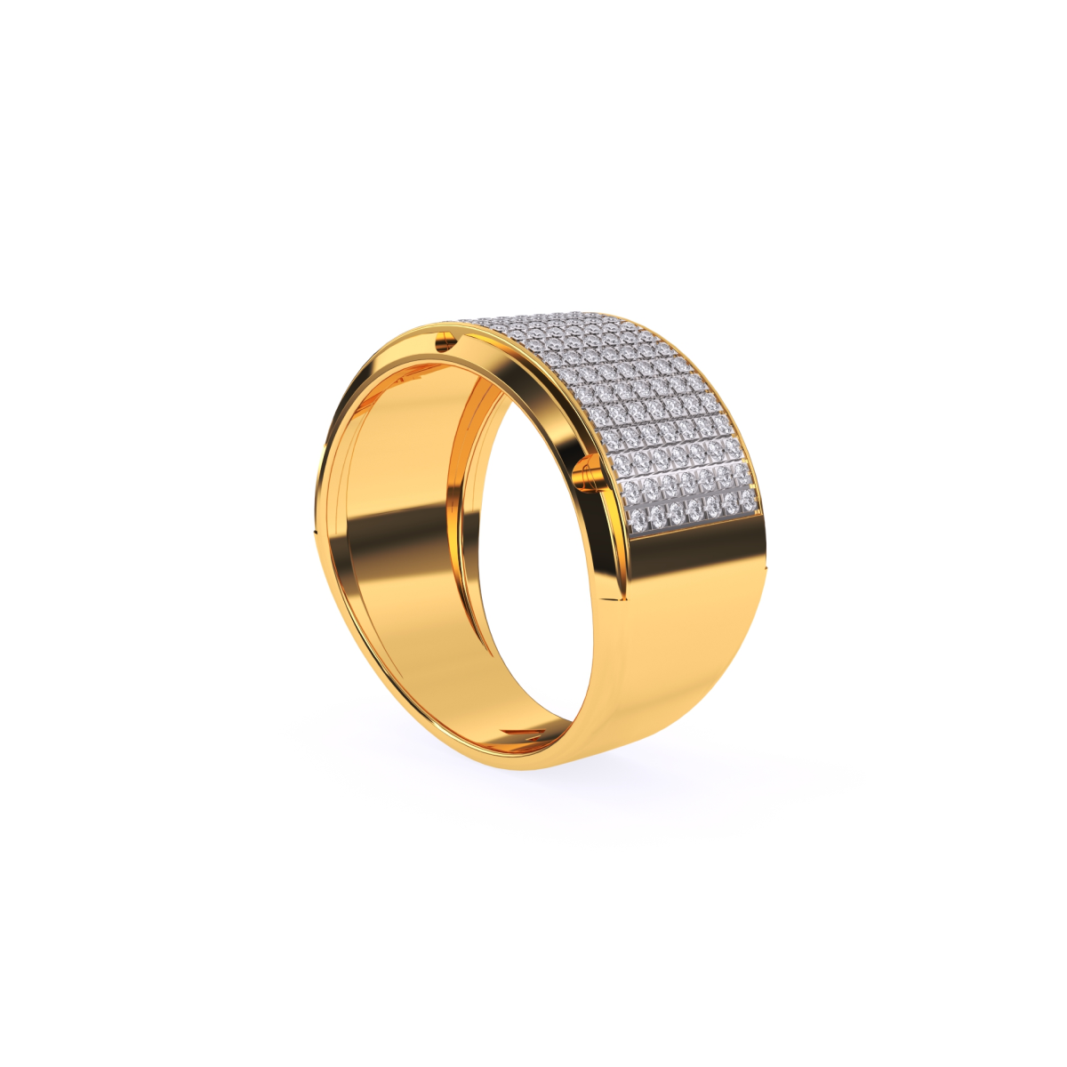 Round Half Eternity Diamond Men's Ring
